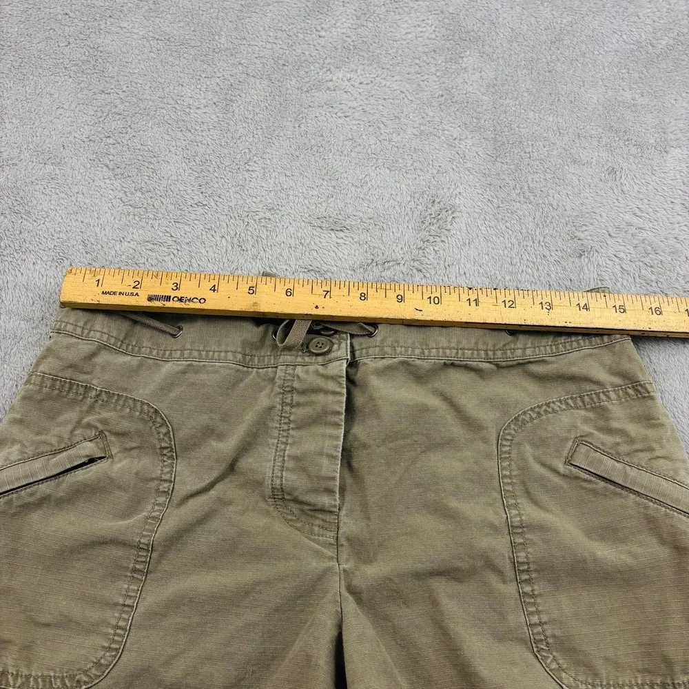 VTG Y2K J Crew Low Fit Shorts Womens 6 Olive Green Cotton Casual Utility Pockets